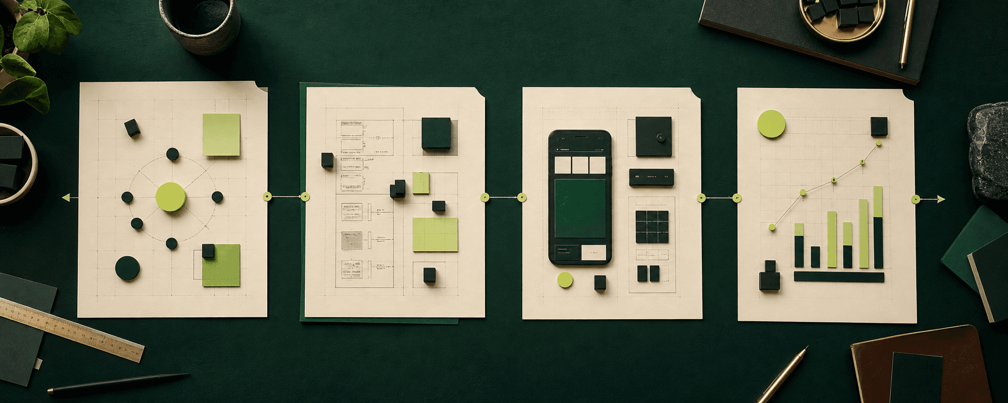 A visual representation of the four-stage software delivery process